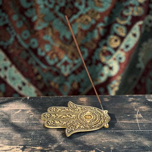 Gold Hamsa Hand Incense Holder
