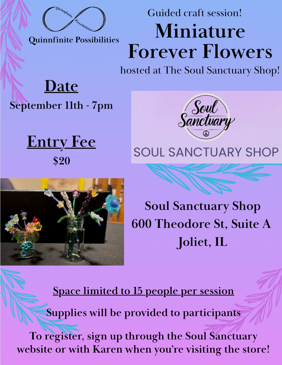 Miniature Forever Flowers Craft Night
