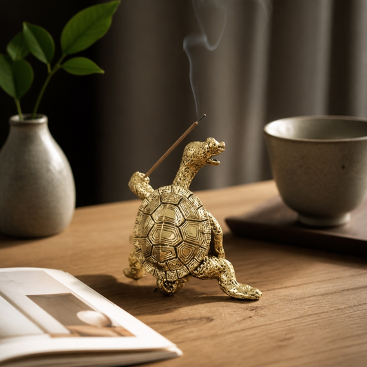 Kung Fu Turtle Incense Holder Bronze/Copper